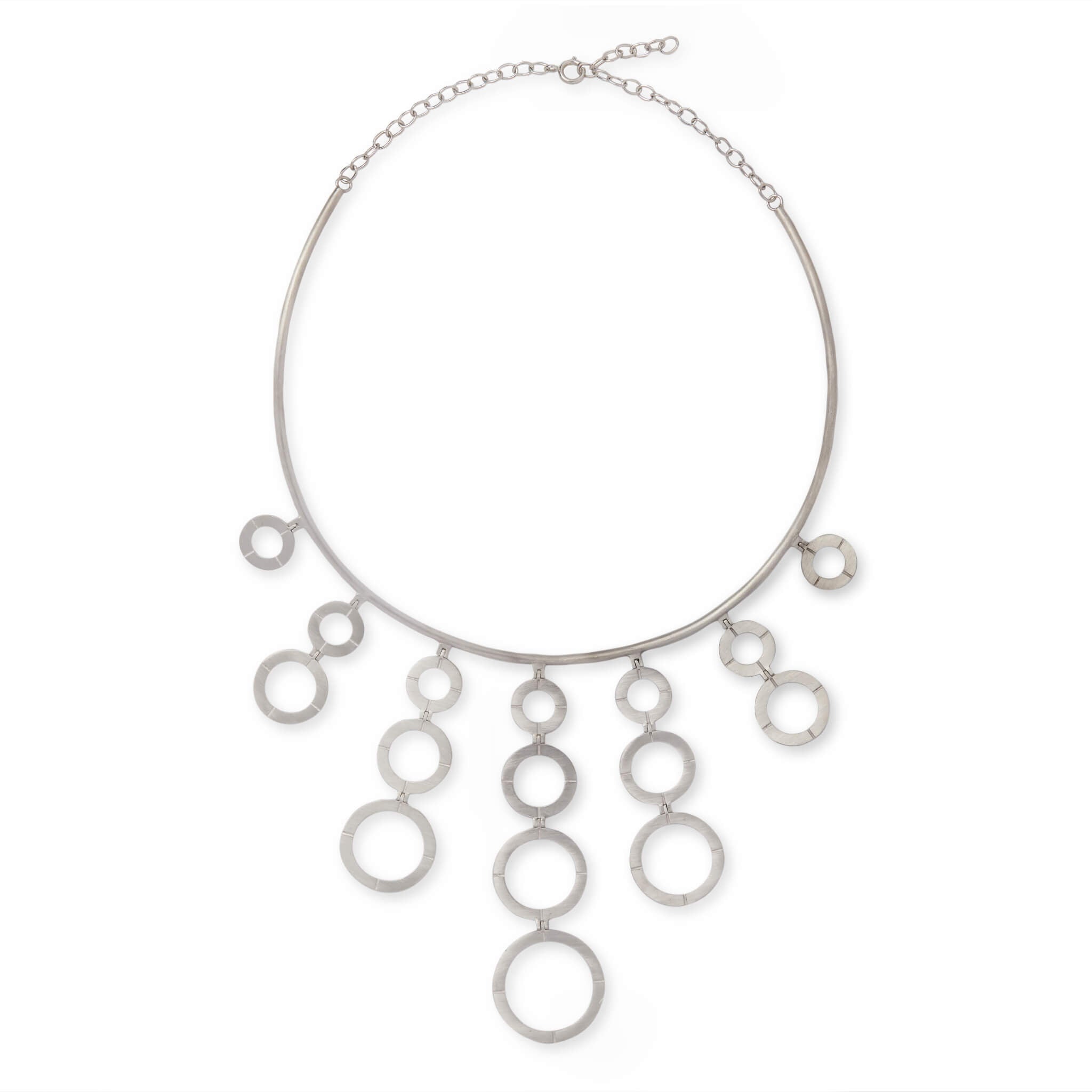 Colar Aros em Ouro Branco 18k