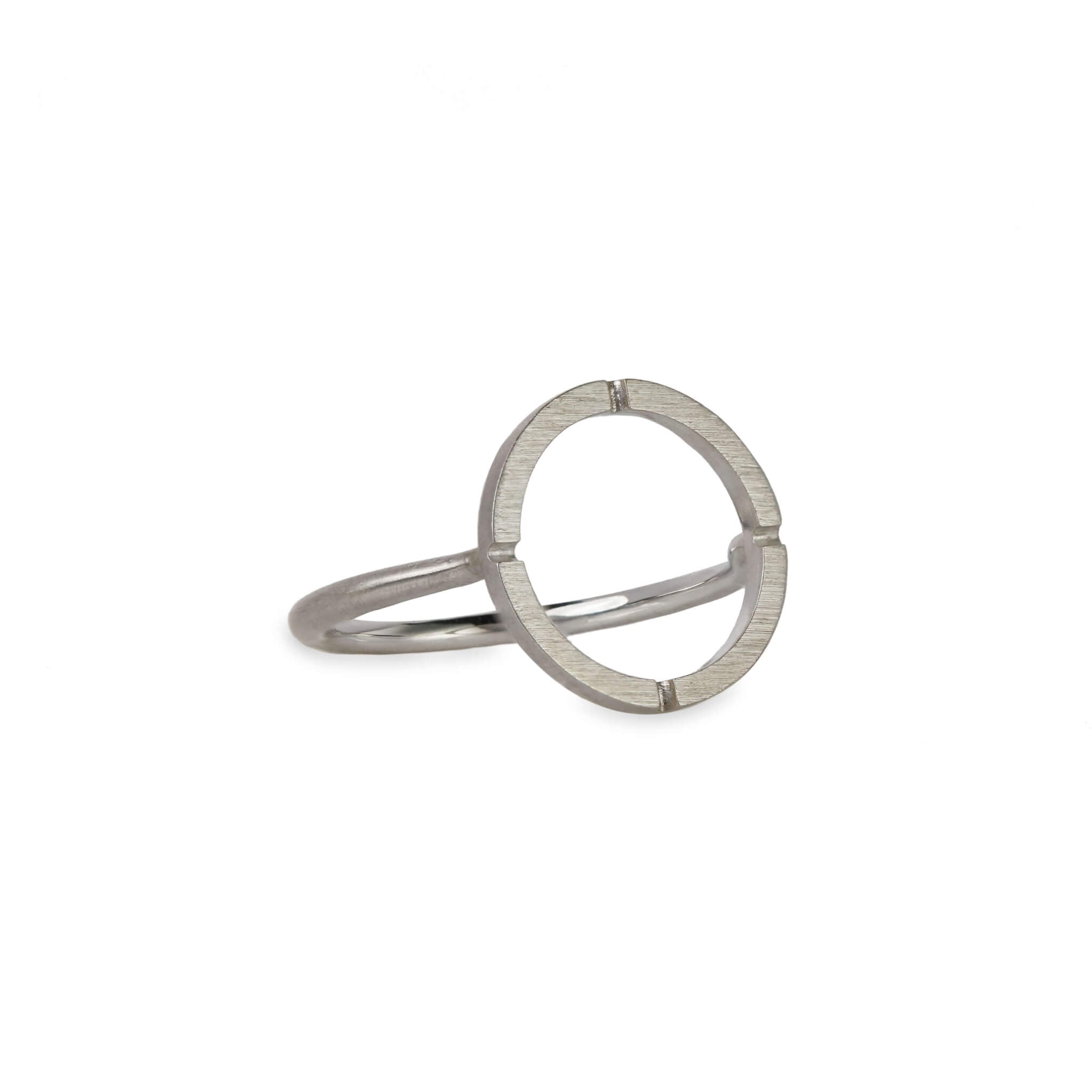 Anel Aros Slim em Ouro Branco 18k